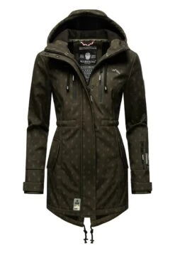 Marikoo Zimtzicke - Parka - Dark Olive W Print